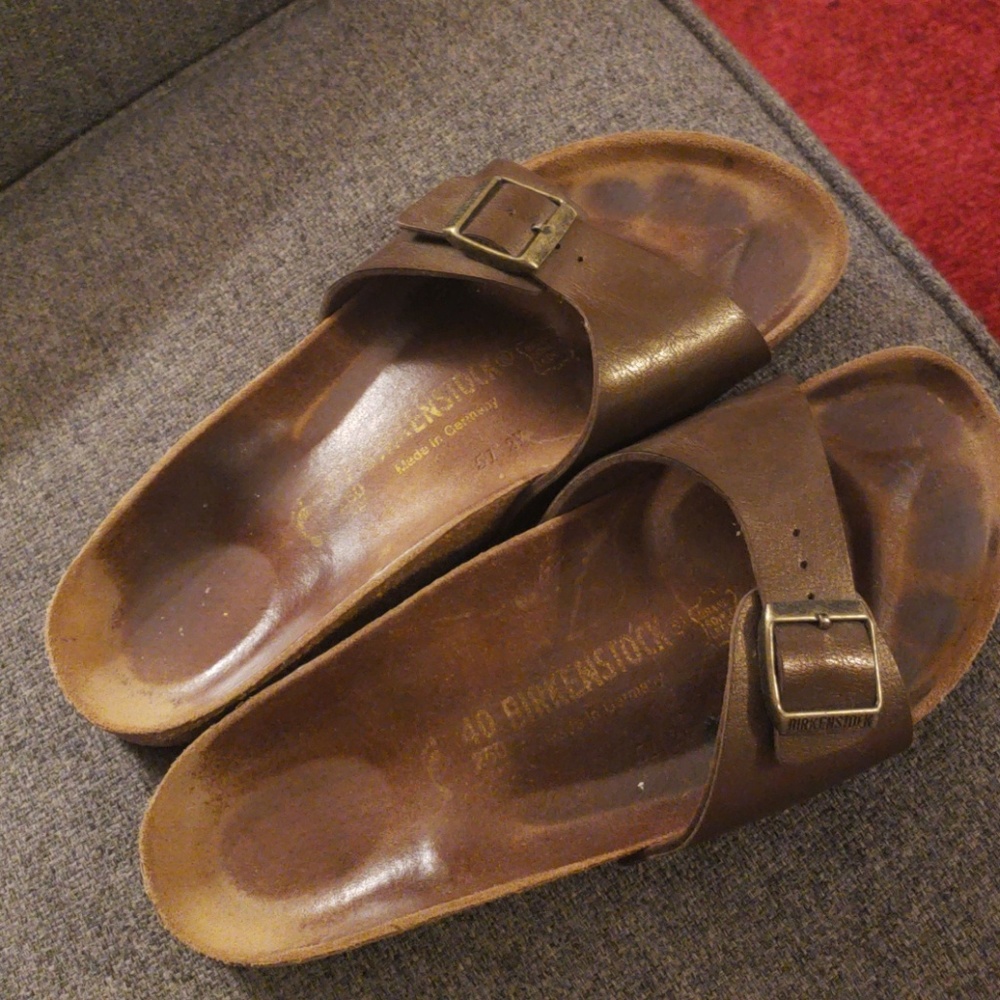 Birkenstock Madrid 40 bronze metallic leather